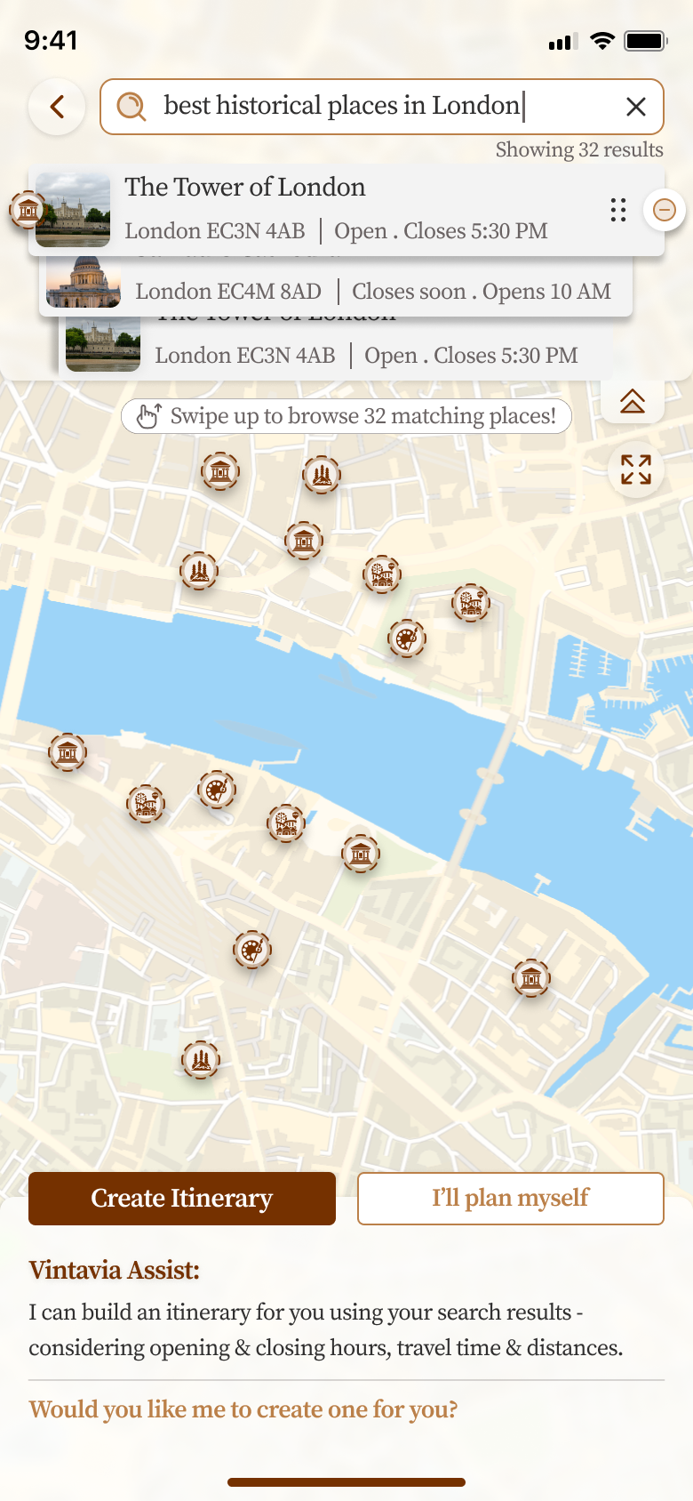 Search and explore places